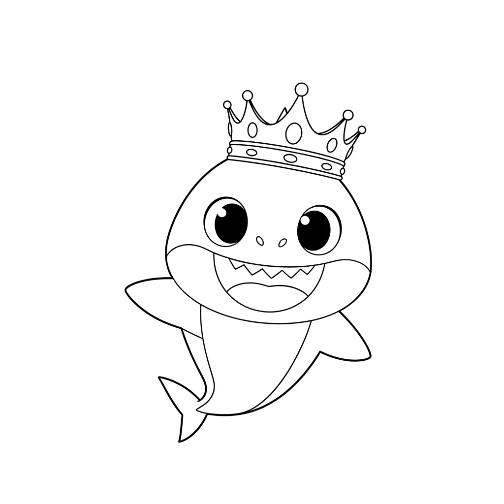Desenho do Baby Shark para Colorir e Imprimir