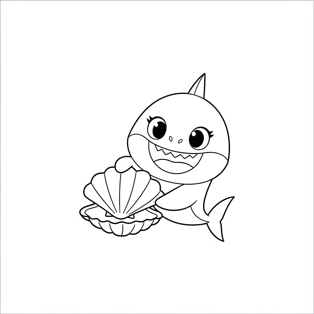 Desenho do Baby Shark para Colorir e Imprimir