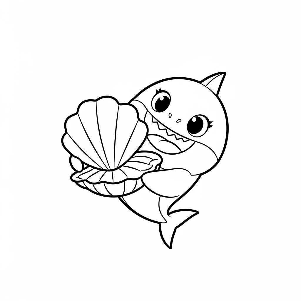 Desenho do Baby Shark para Colorir e Imprimir