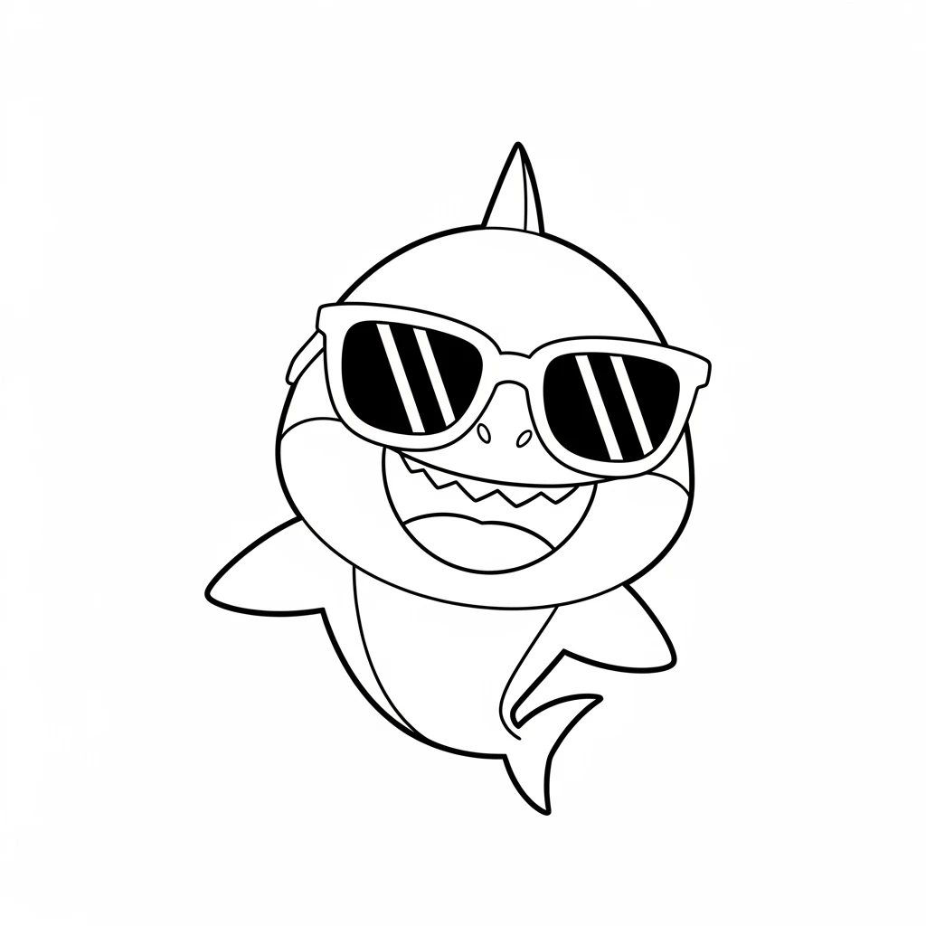 Desenho do Baby Shark para Colorir e Imprimir