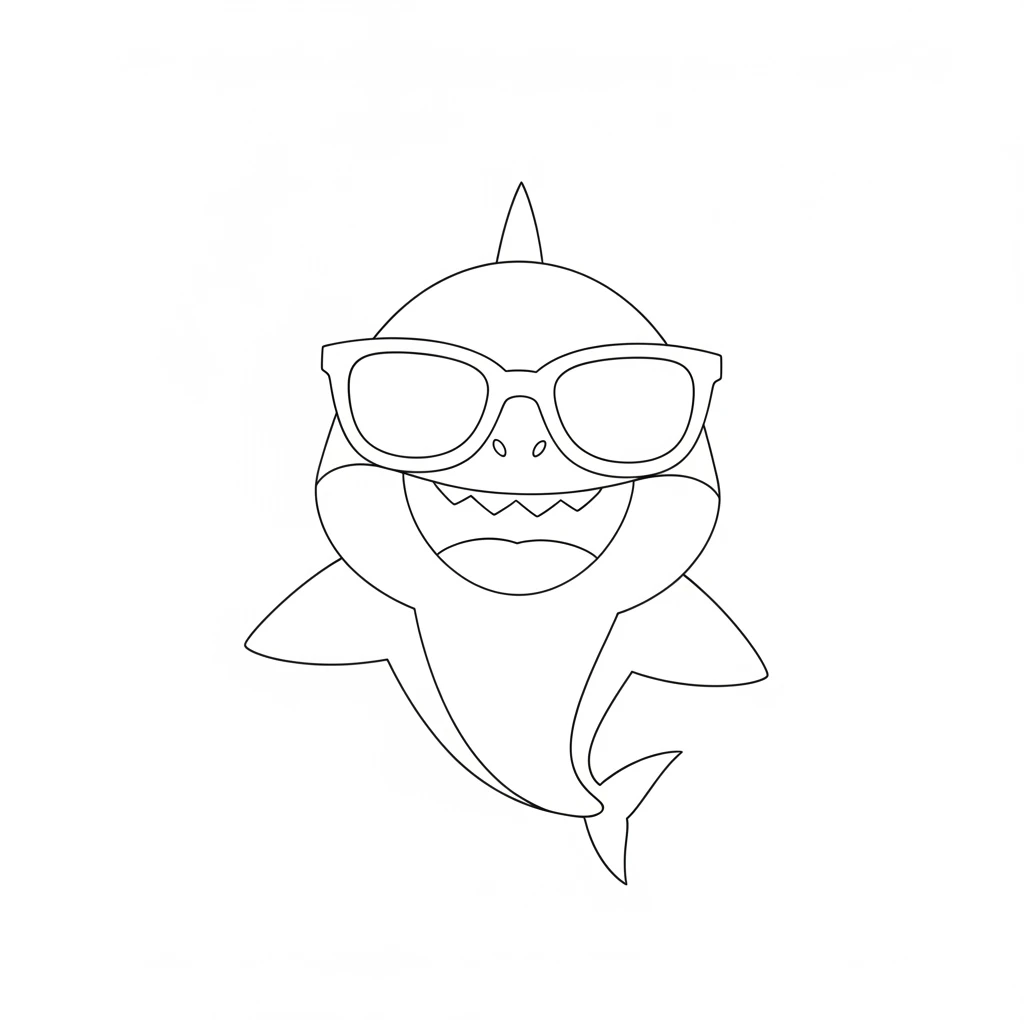 Desenho do Baby Shark para Colorir e Imprimir