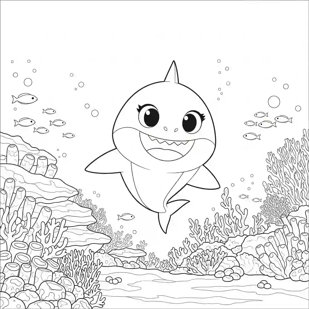 Desenho do Baby Shark para Colorir e Imprimir
