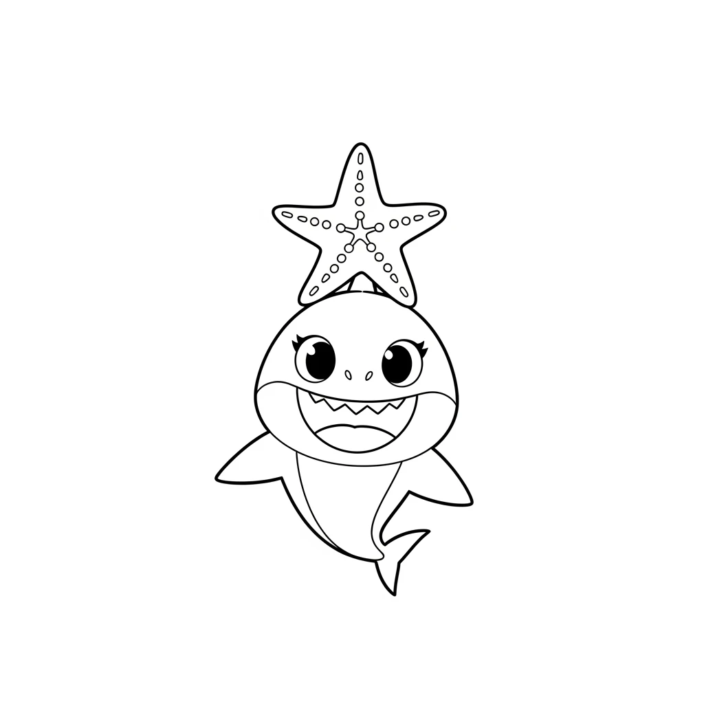 Desenho do Baby Shark para Colorir e Imprimir