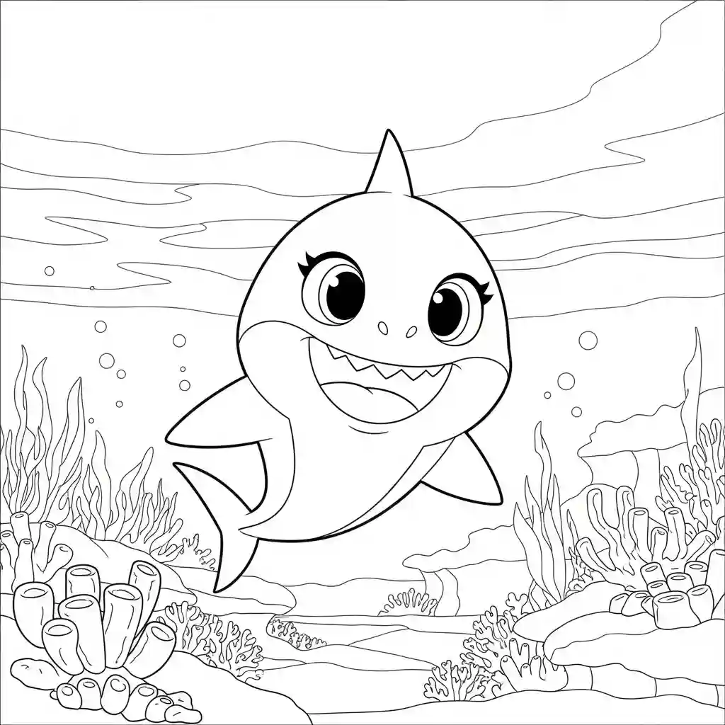 Desenho do Baby Shark para Colorir e Imprimir