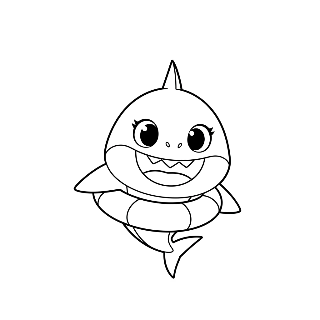 Desenho do Baby Shark para Colorir e Imprimir