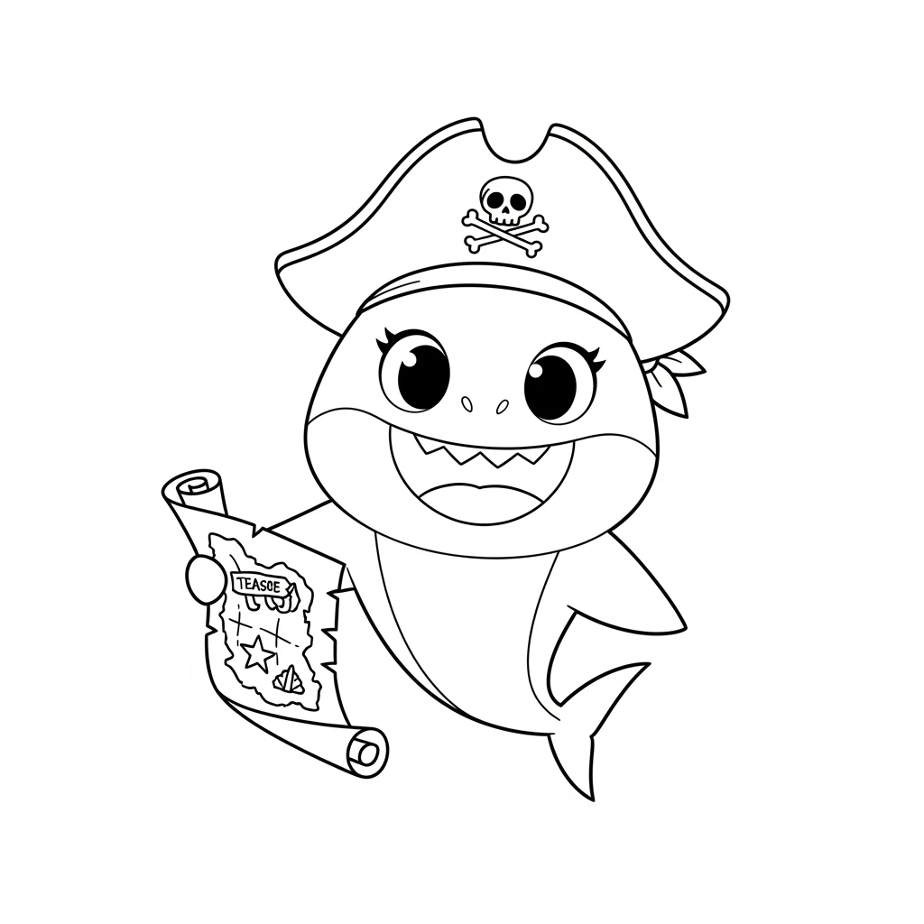Desenho do Baby Shark para Colorir e Imprimir