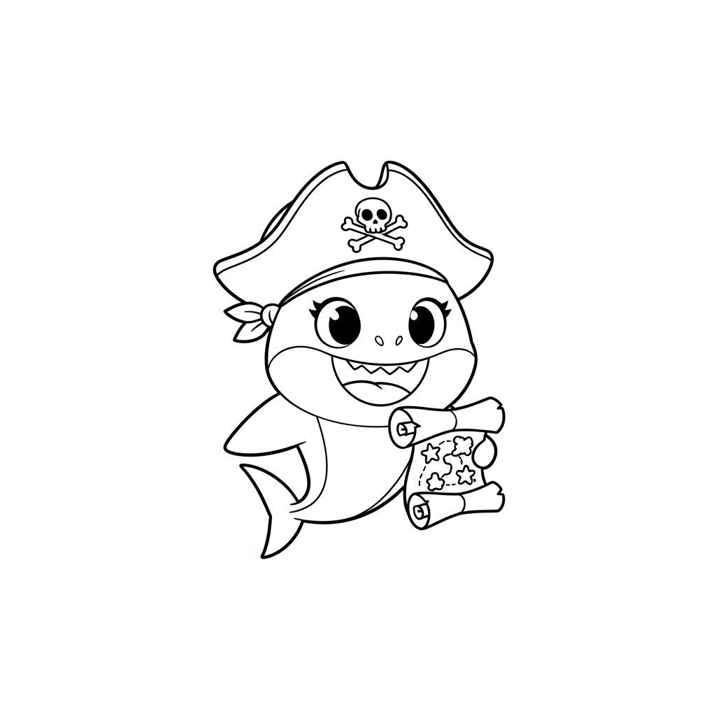 Desenho do Baby Shark para Colorir e Imprimir