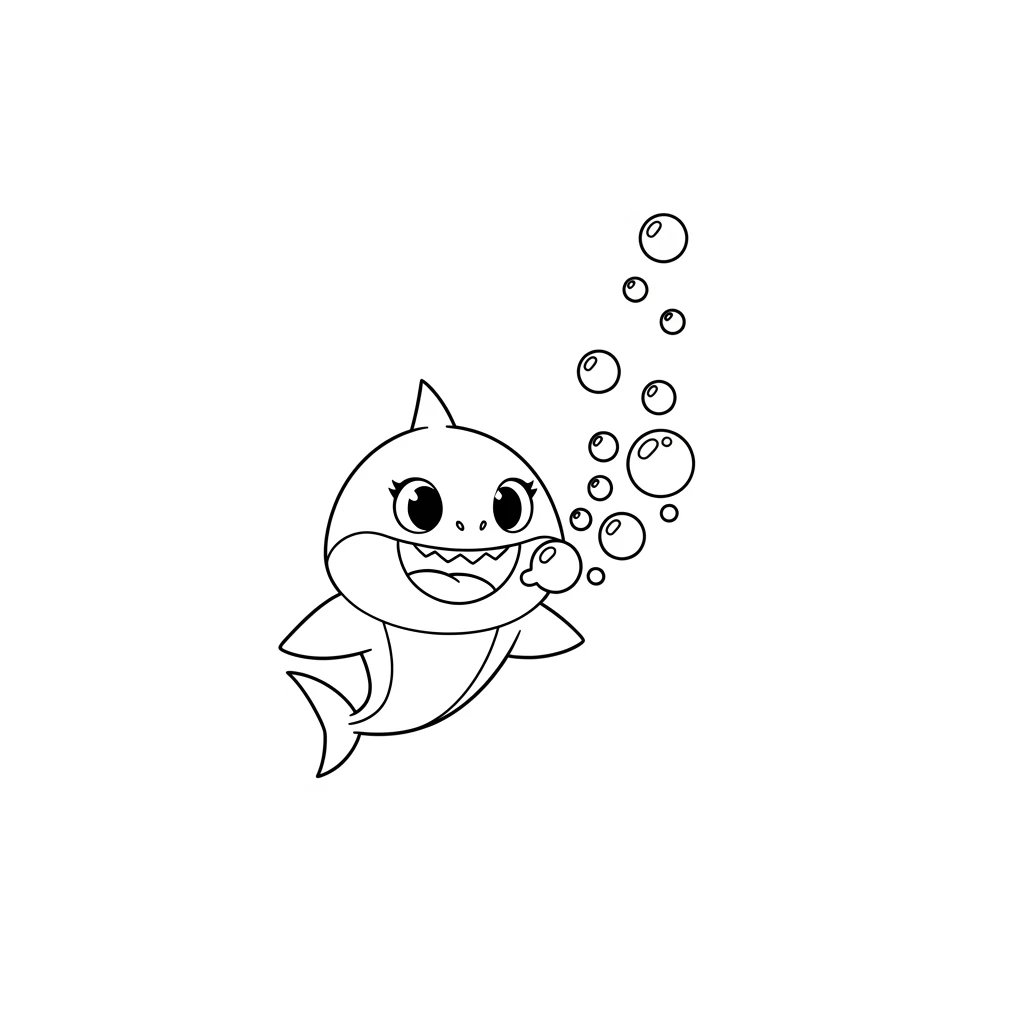 Desenho do Baby Shark para Colorir e Imprimir