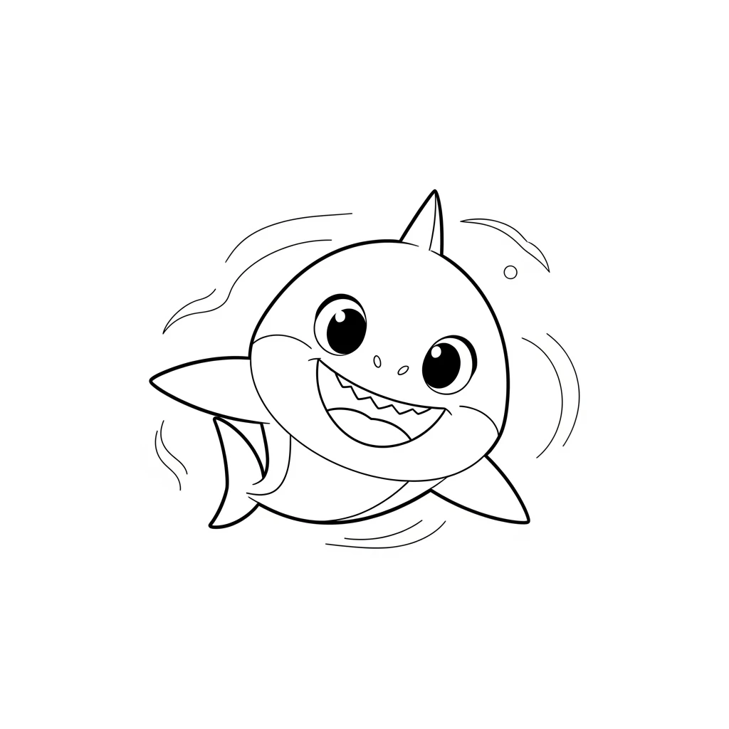 Desenho do Baby Shark para Colorir e Imprimir