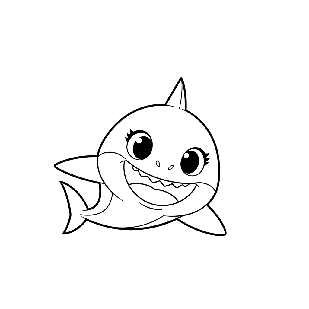 Desenho do Baby Shark para Colorir e Imprimir