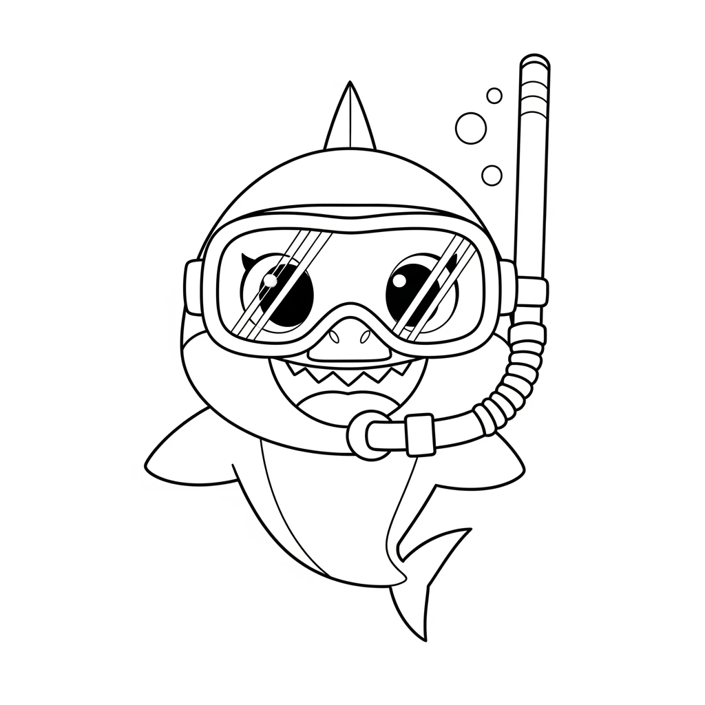 Desenho do Baby Shark para Colorir e Imprimir
