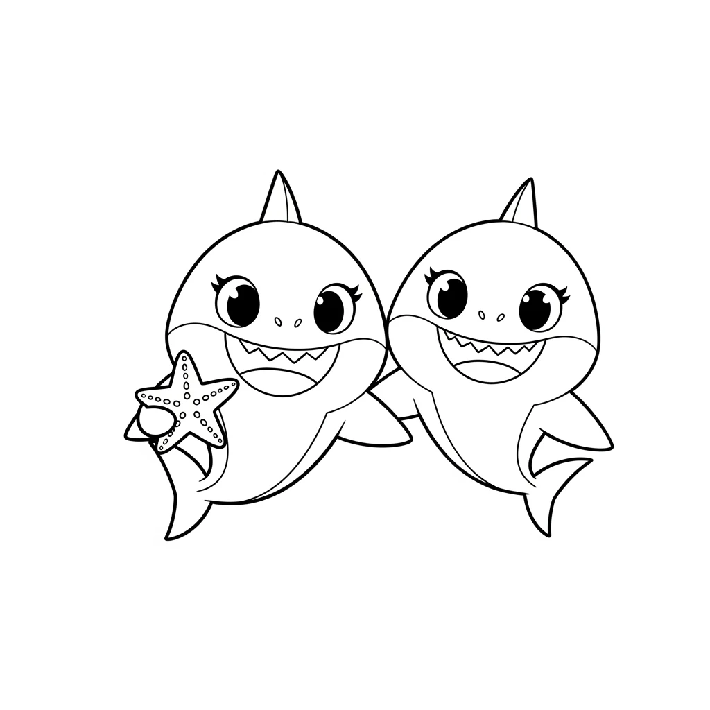 Desenho do Baby Shark para Colorir e Imprimir