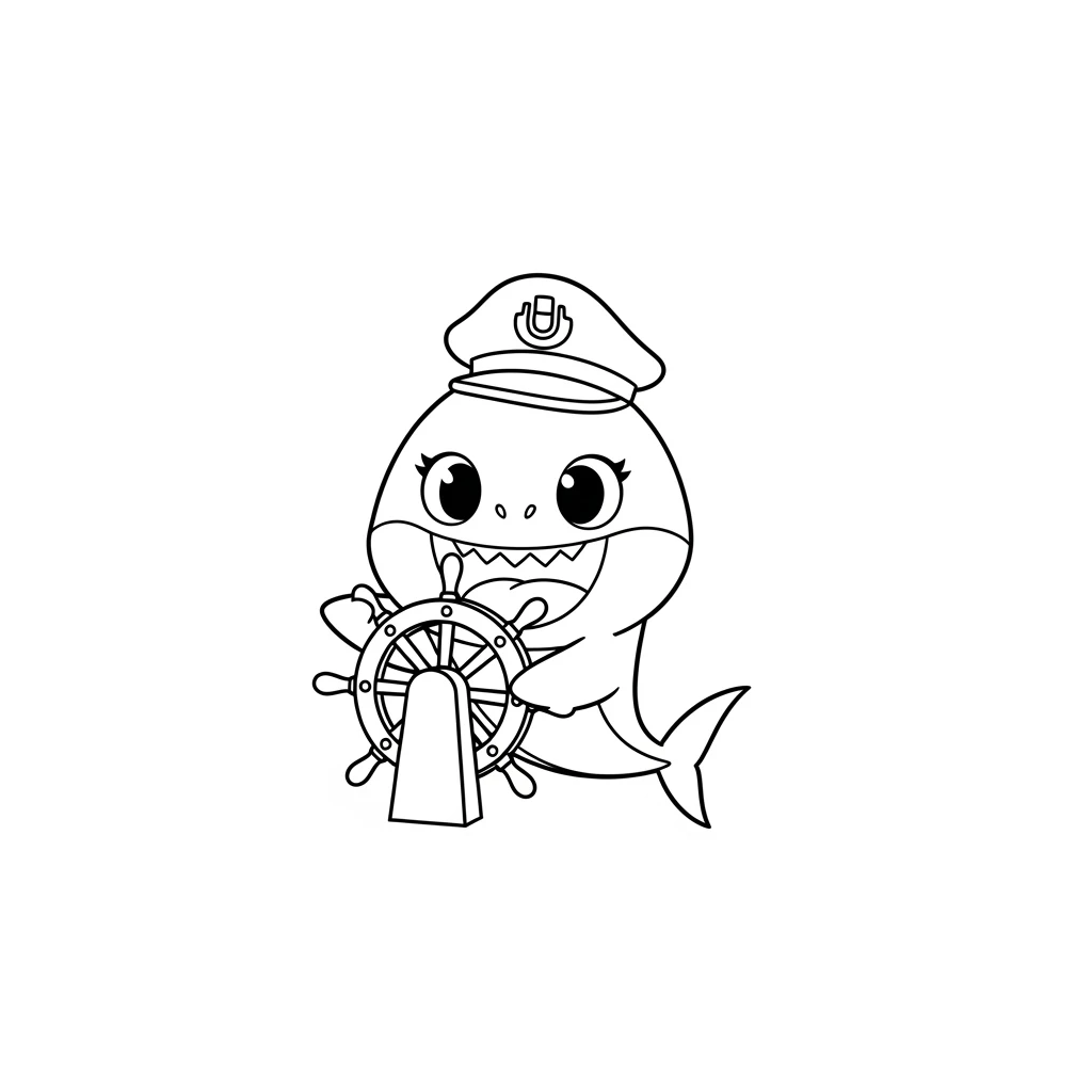 Desenho do Baby Shark para Colorir e Imprimir