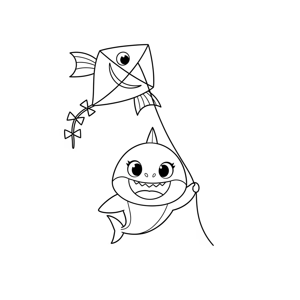Desenho do Baby Shark para Colorir e Imprimir