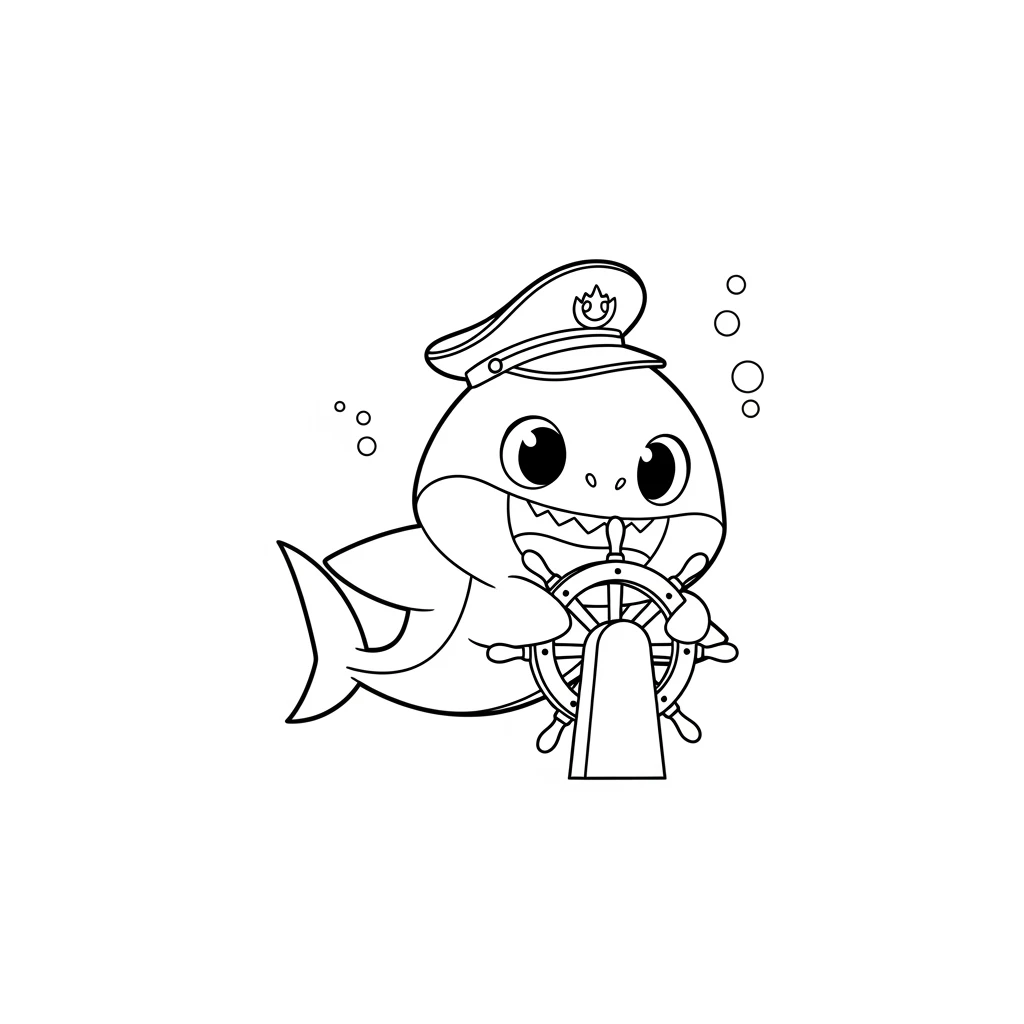 Desenho do Baby Shark para Colorir e Imprimir