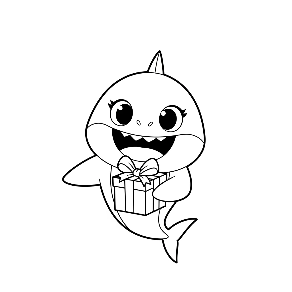Desenho do Baby Shark para Colorir e Imprimir