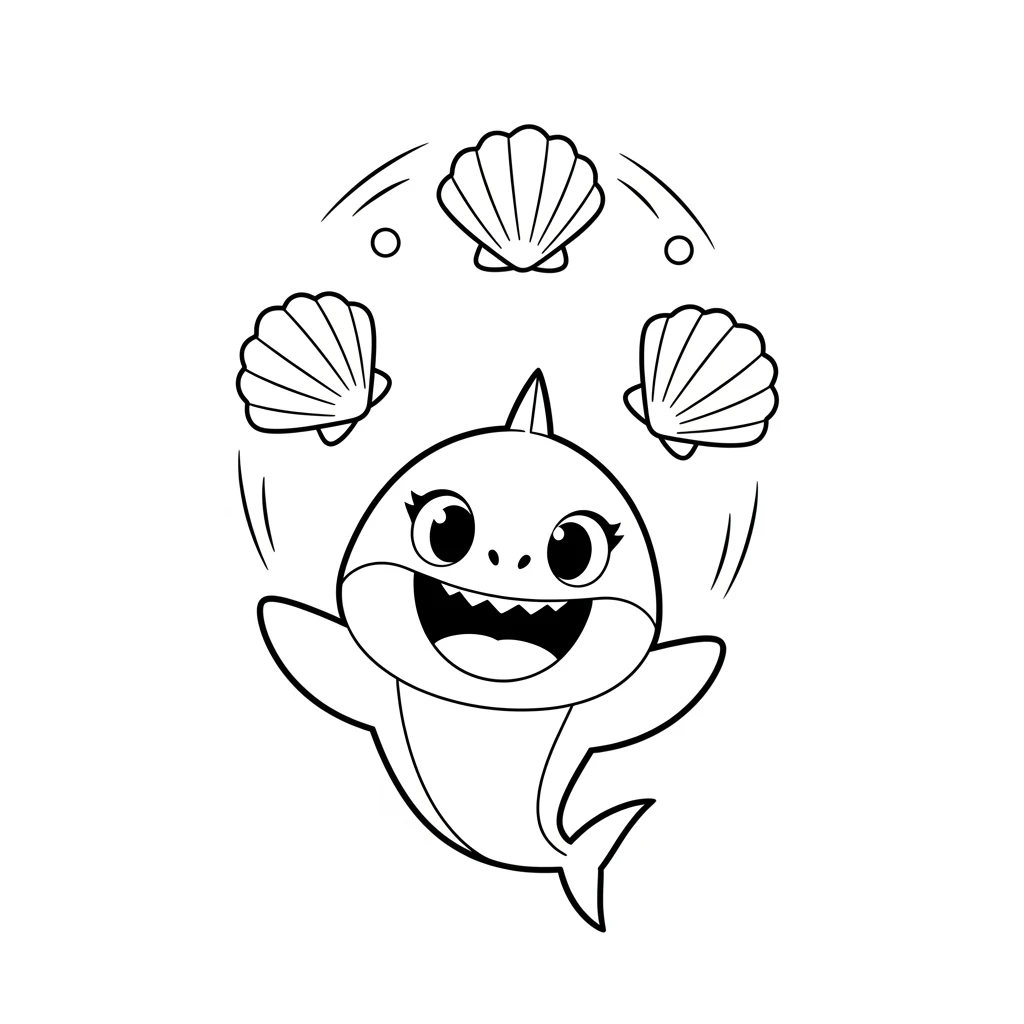 Desenho do Baby Shark para Colorir e Imprimir