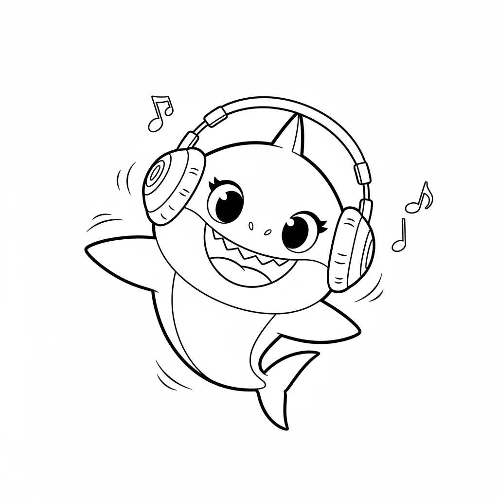Desenho do Baby Shark para Colorir e Imprimir