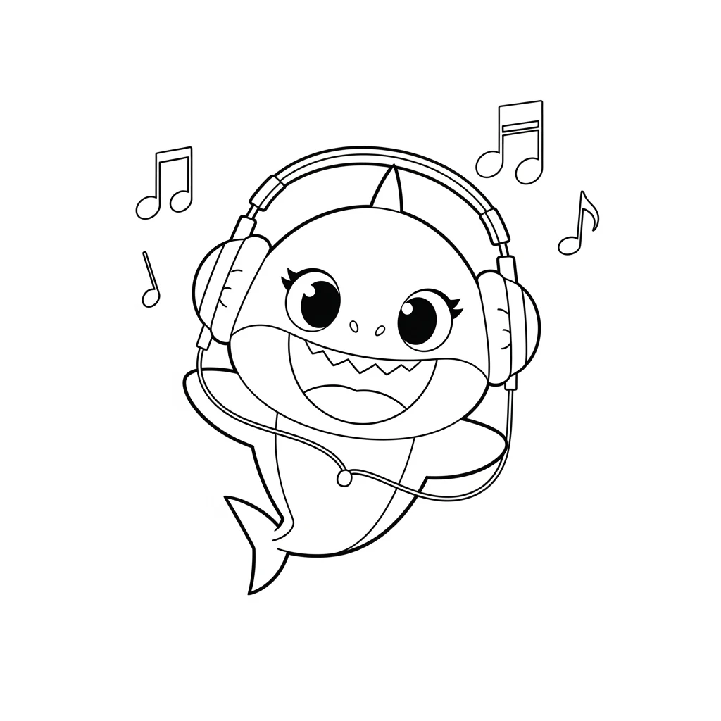 Desenho do Baby Shark para Colorir e Imprimir