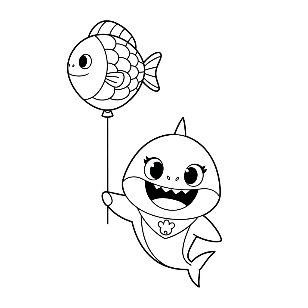 Desenho do Baby Shark para Colorir e Imprimir