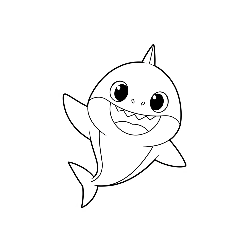Desenho do Baby Shark para Colorir e Imprimir