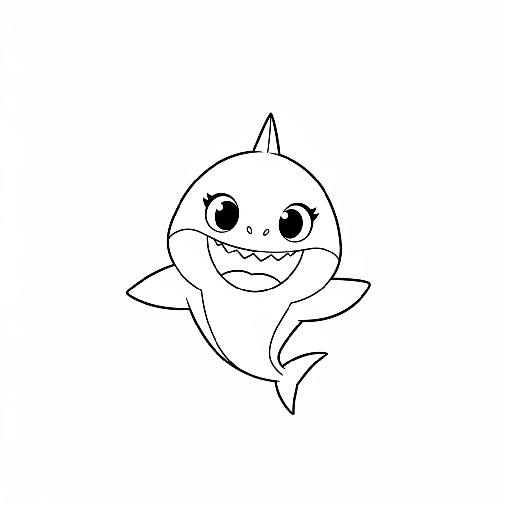 Desenho do Baby Shark para Colorir e Imprimir