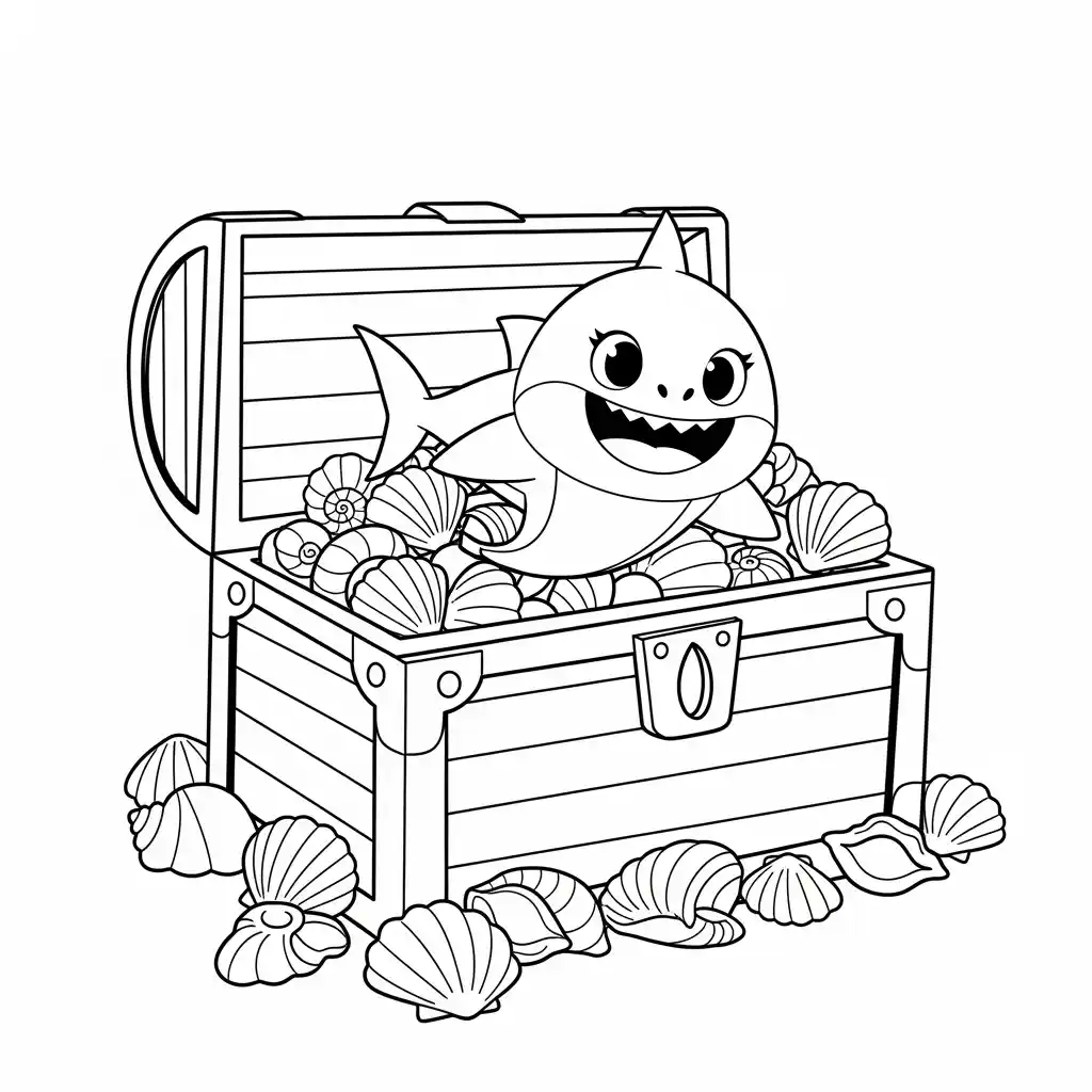 Desenho do Baby Shark para Colorir e Imprimir