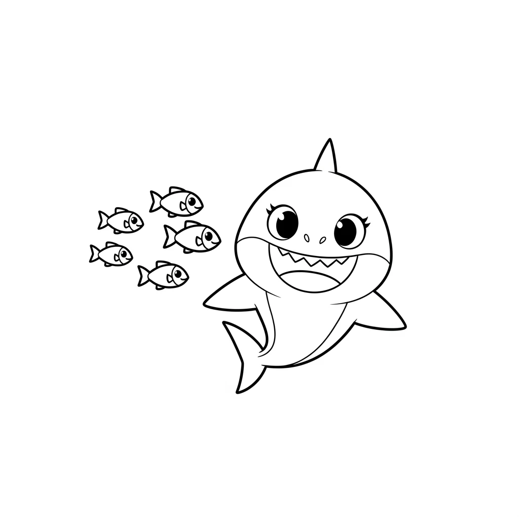 Desenho do Baby Shark para Colorir e Imprimir