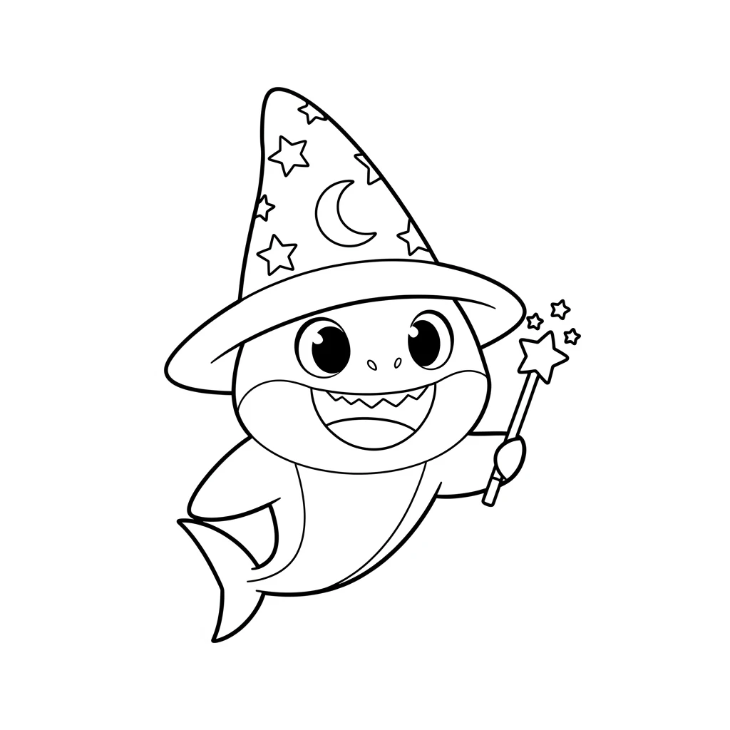Desenho do Baby Shark para Colorir e Imprimir