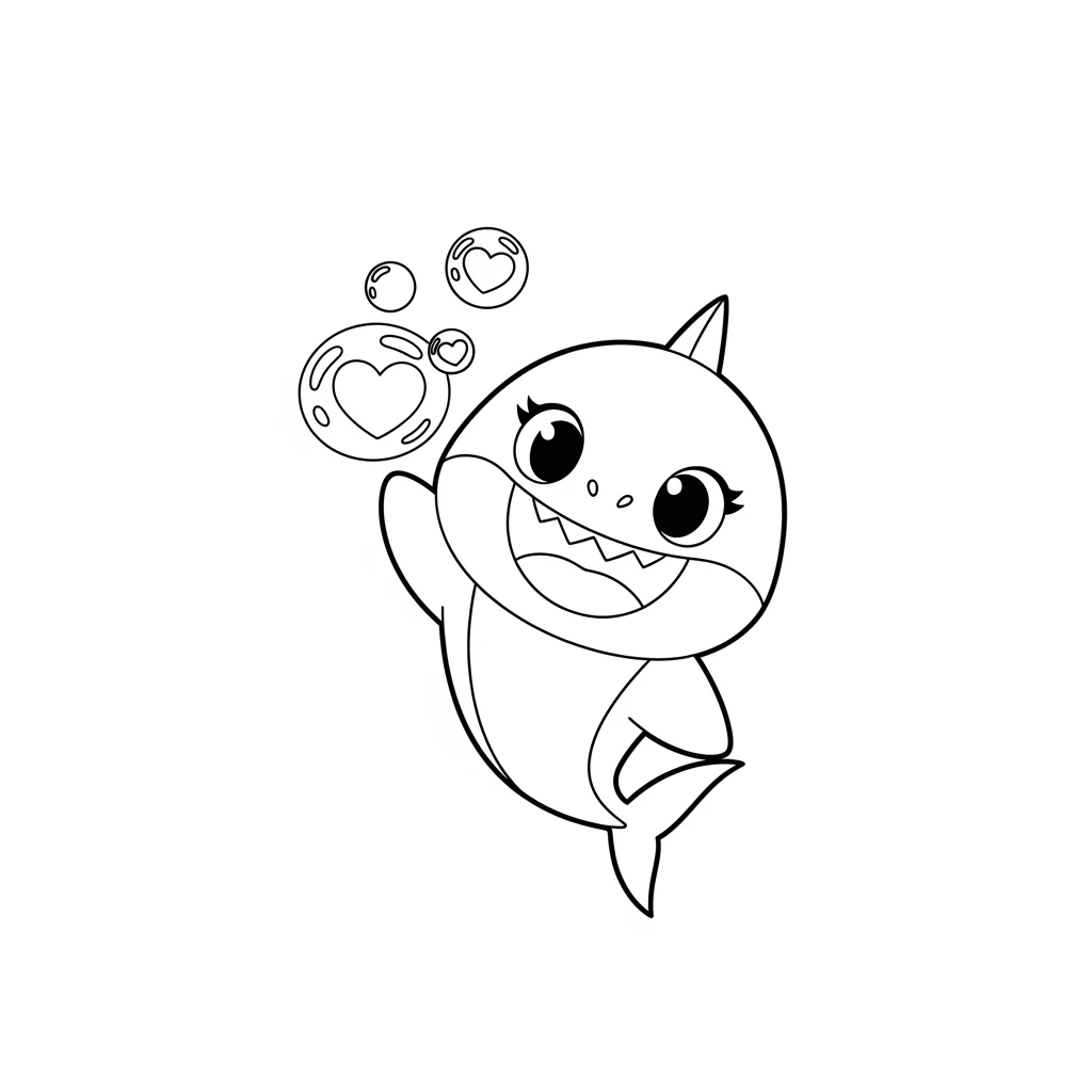 Desenho do Baby Shark para Colorir e Imprimir