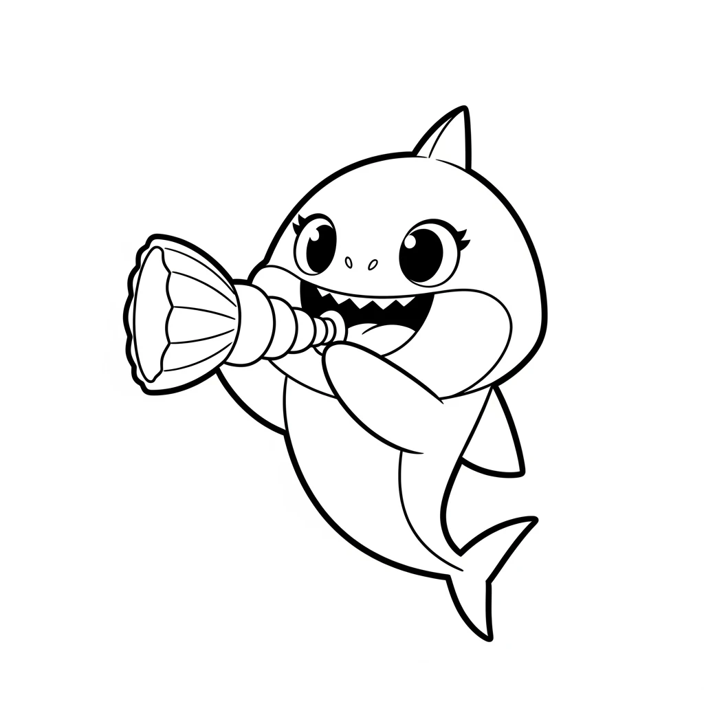 Desenho do Baby Shark para Colorir e Imprimir