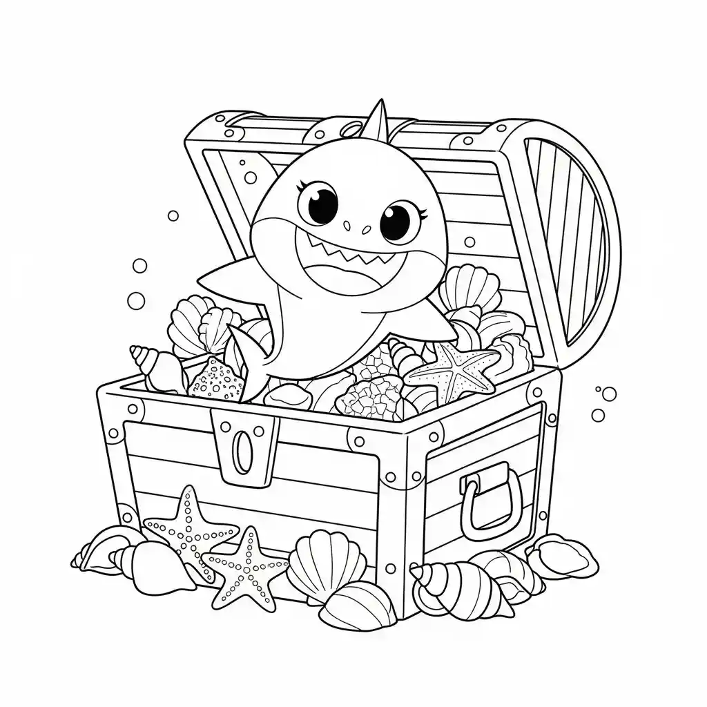 Desenho do Baby Shark para Colorir e Imprimir