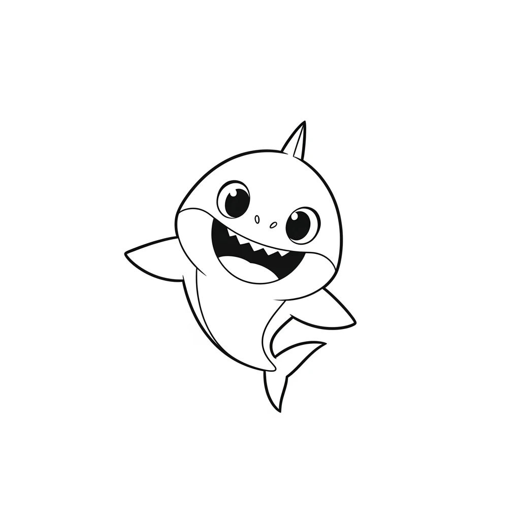 Desenho do Baby Shark para Colorir e Imprimir