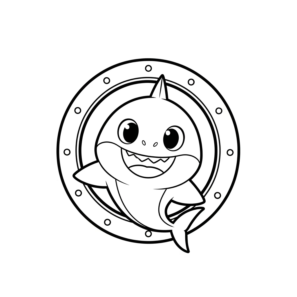 Desenho do Baby Shark para Colorir e Imprimir