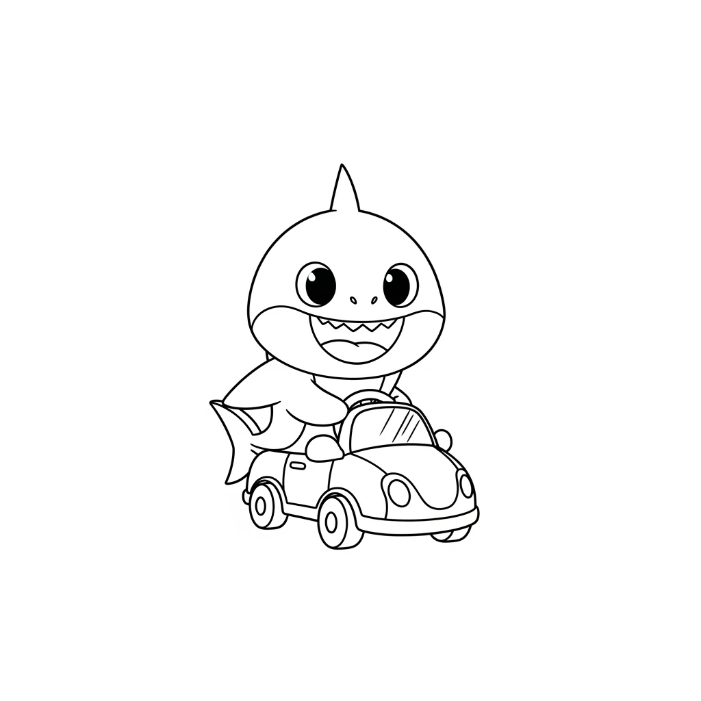 Desenho do Baby Shark para Colorir e Imprimir