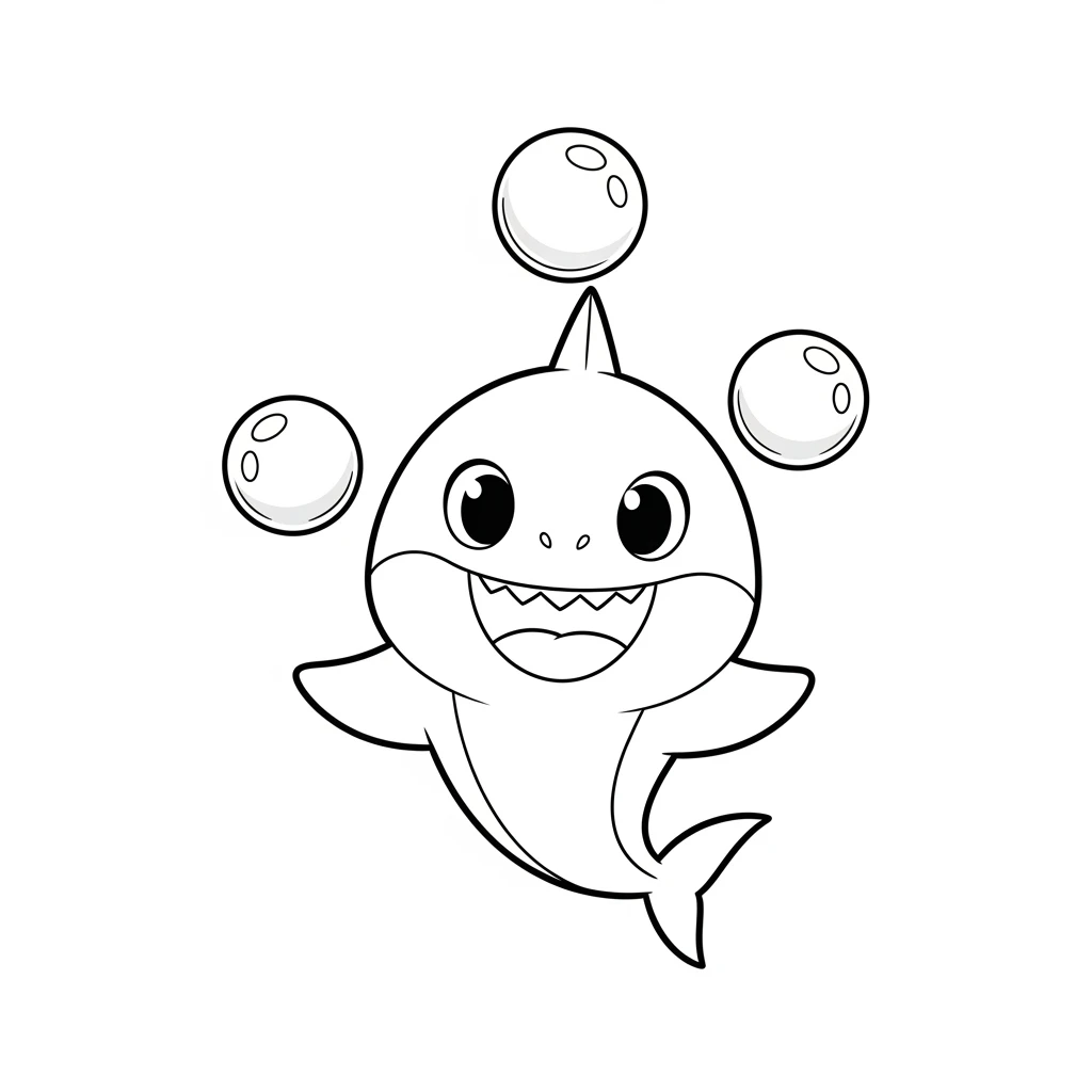 Desenho do Baby Shark para Colorir e Imprimir