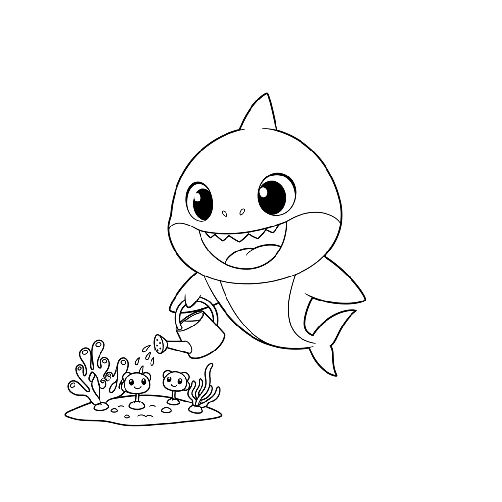 Desenho do Baby Shark para Colorir e Imprimir
