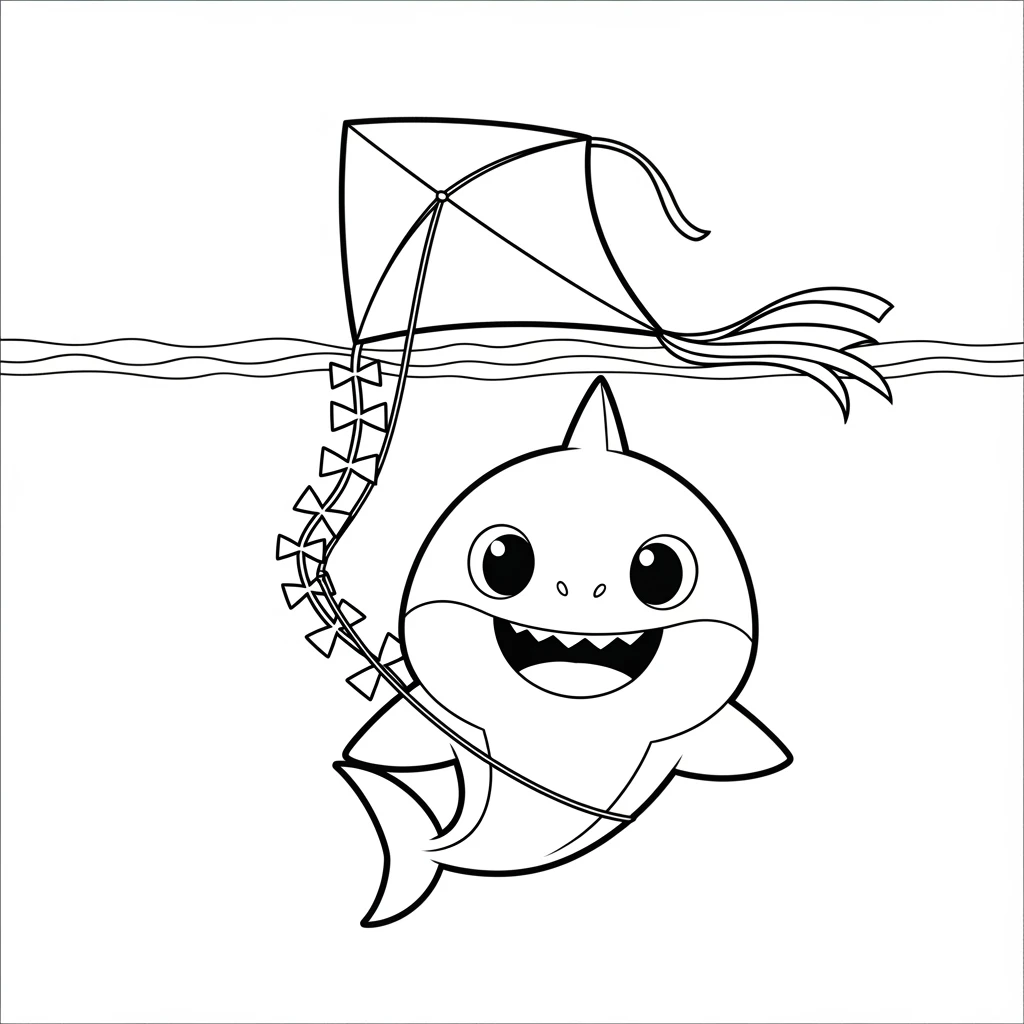 Desenho do Baby Shark para Colorir e Imprimir