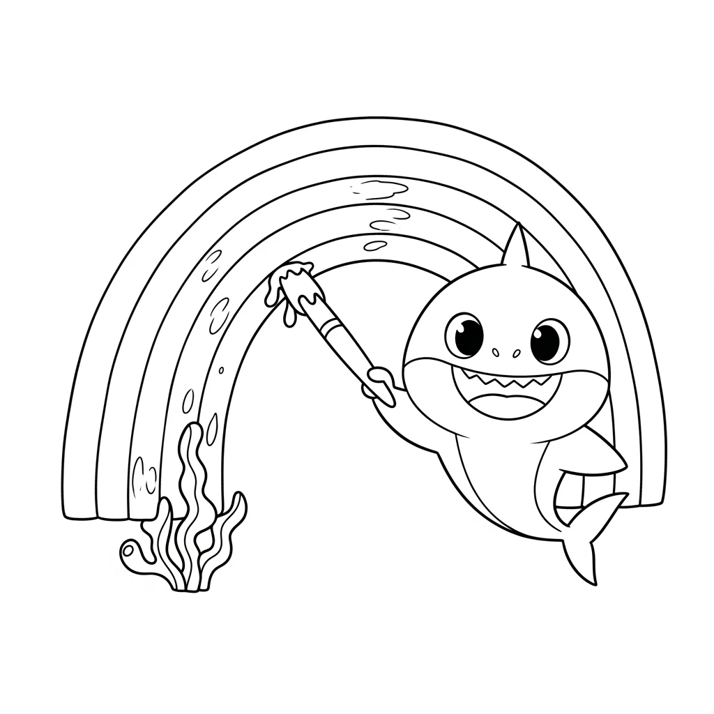 Desenho do Baby Shark para Colorir e Imprimir