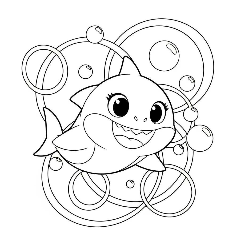 Desenho do Baby Shark para Colorir e Imprimir