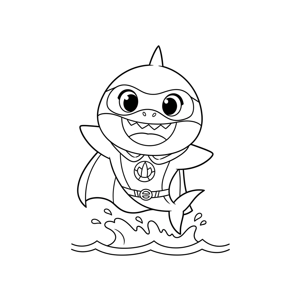 Desenho do Baby Shark para Colorir e Imprimir