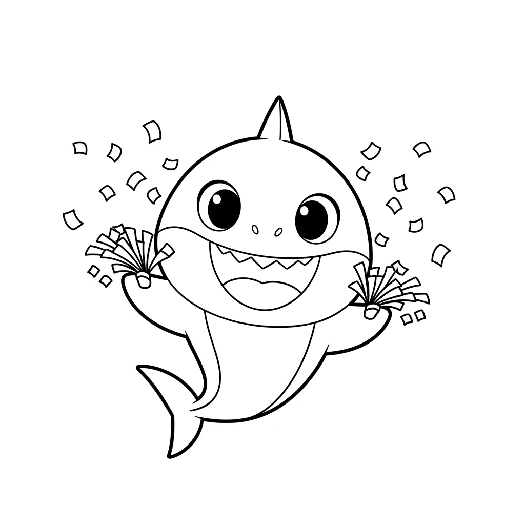 Desenho do Baby Shark para Colorir e Imprimir