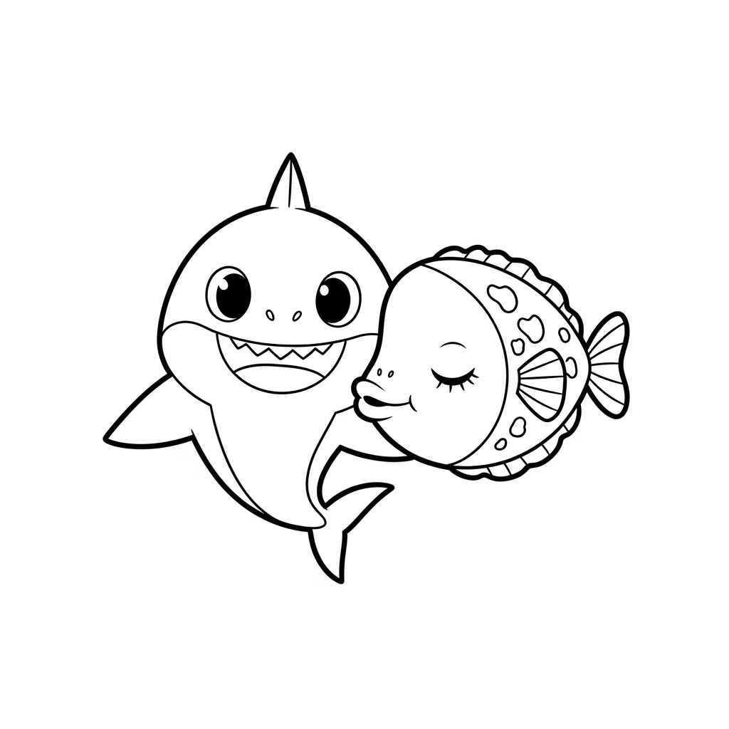 Desenho do Baby Shark para Colorir e Imprimir