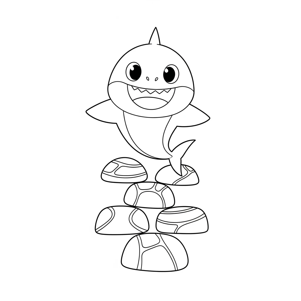 Desenho do Baby Shark para Colorir e Imprimir