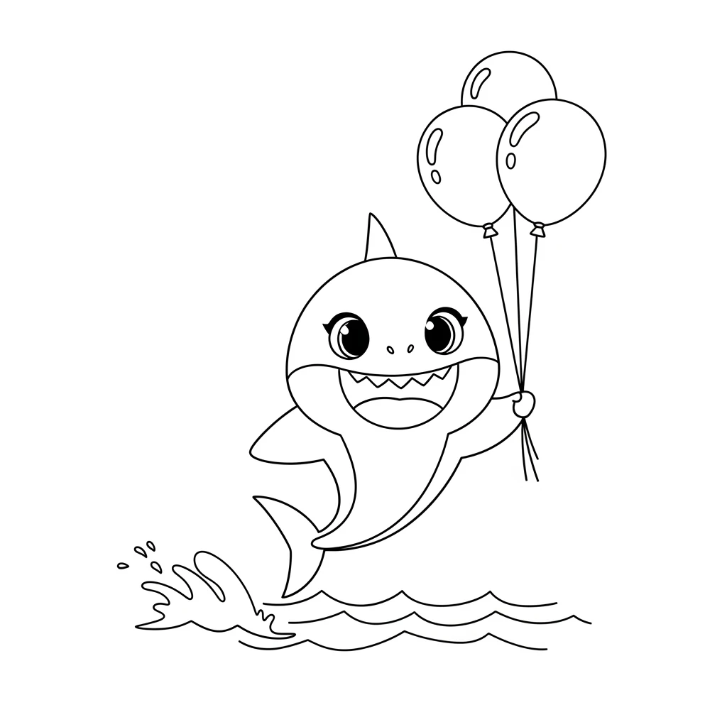 Desenho do Baby Shark para Colorir e Imprimir