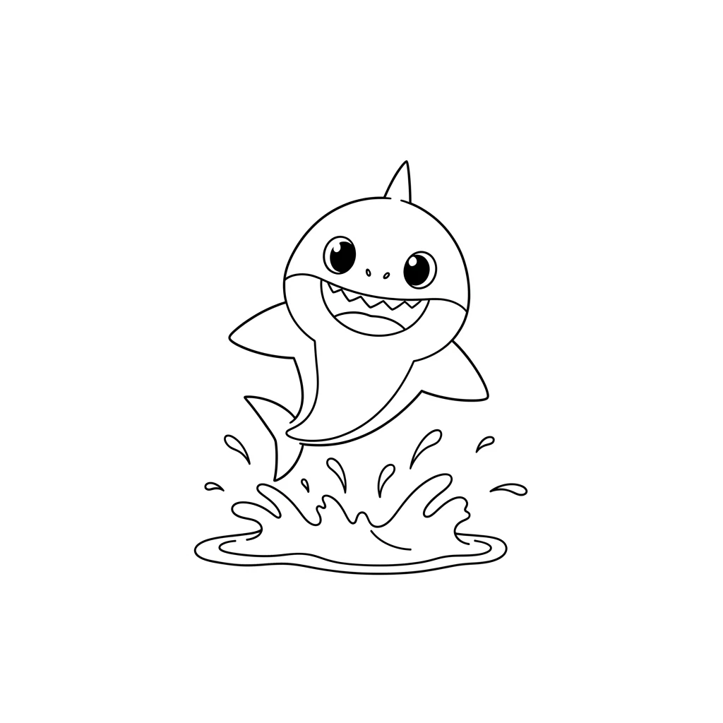 Desenho do Baby Shark para Colorir e Imprimir