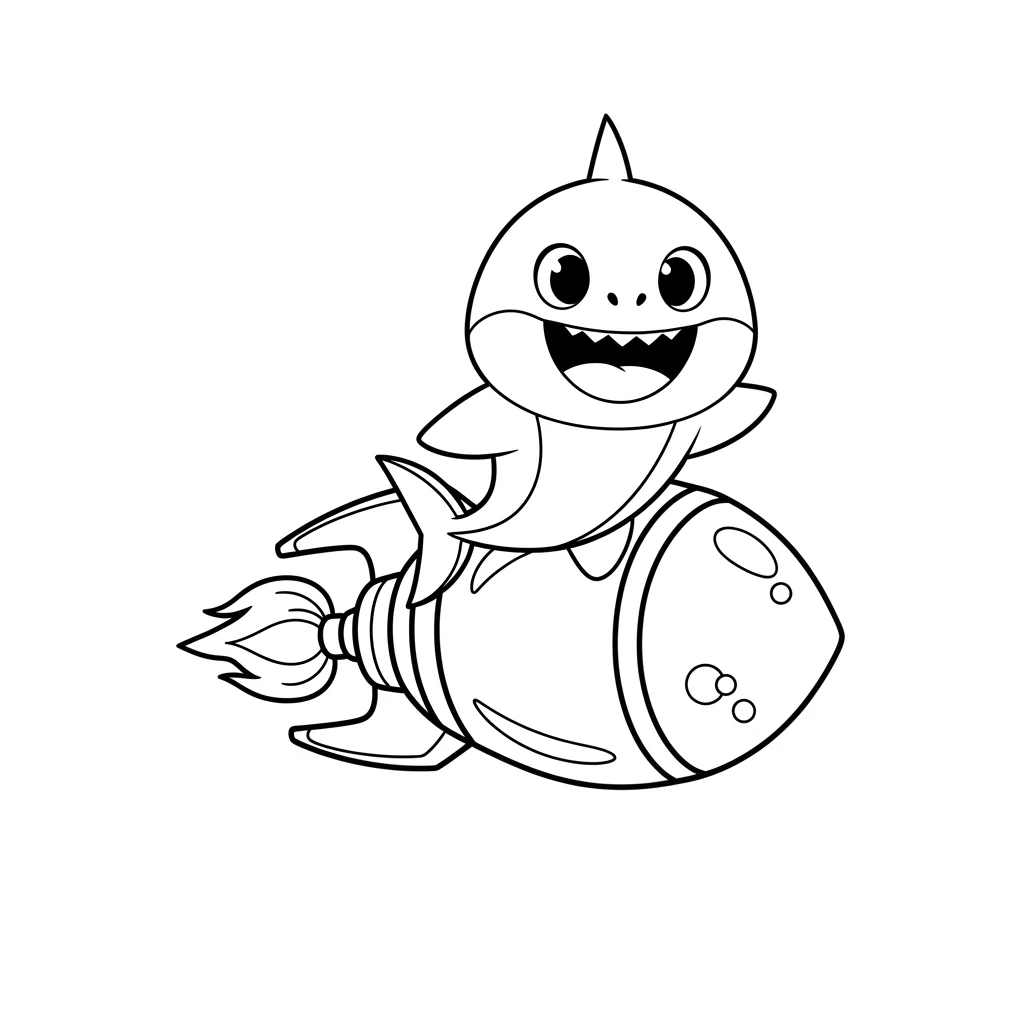 Desenho do Baby Shark para Colorir e Imprimir