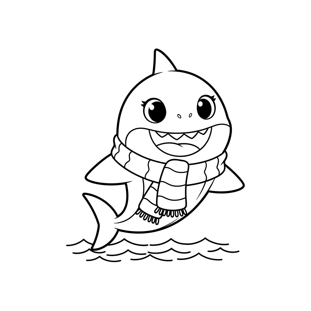 Desenho do Baby Shark para Colorir e Imprimir