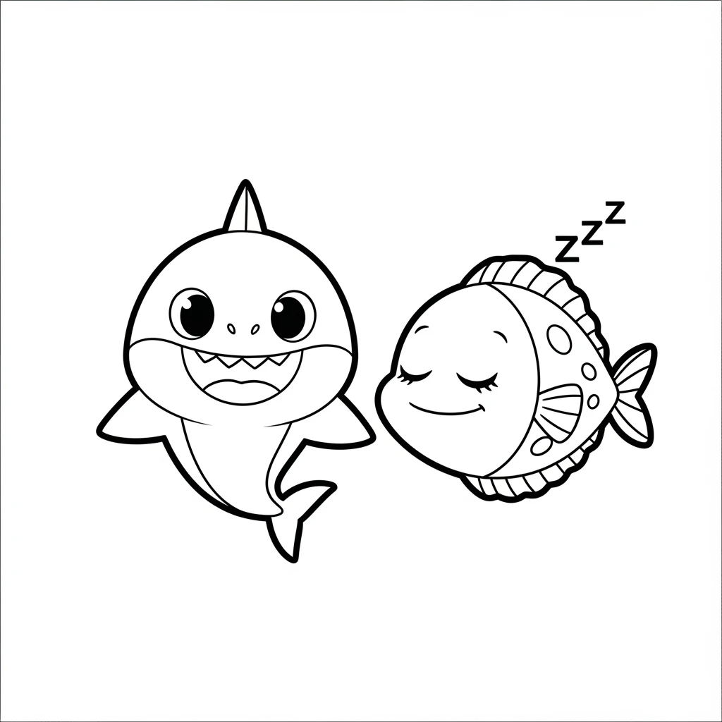 Desenho do Baby Shark para Colorir e Imprimir