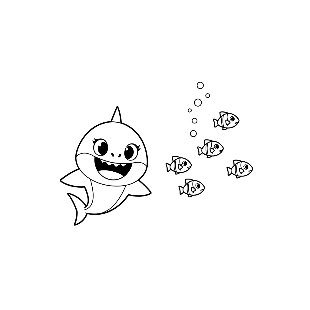 Desenho do Baby Shark para Colorir e Imprimir